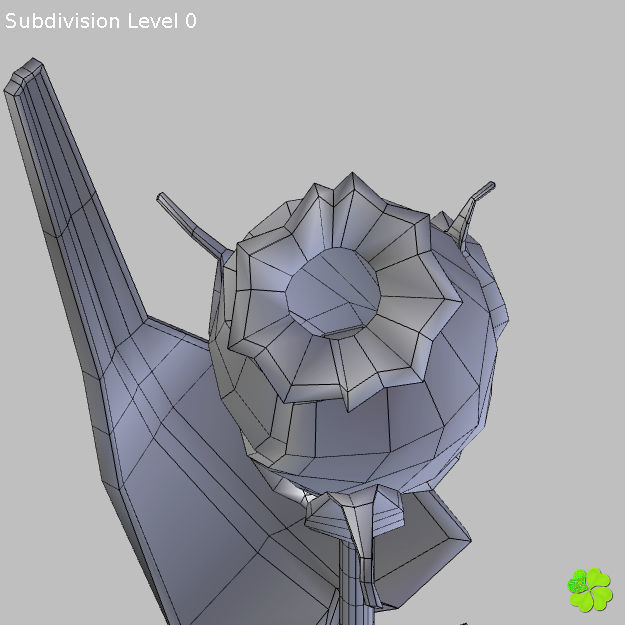 Flower of lisianthus multicolor low poly with vase Low-poly 3D model_32