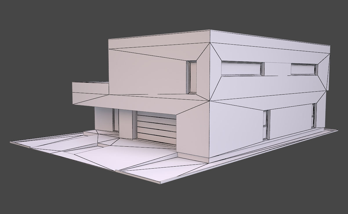 Modern House 3 Free low-poly 3D model_10