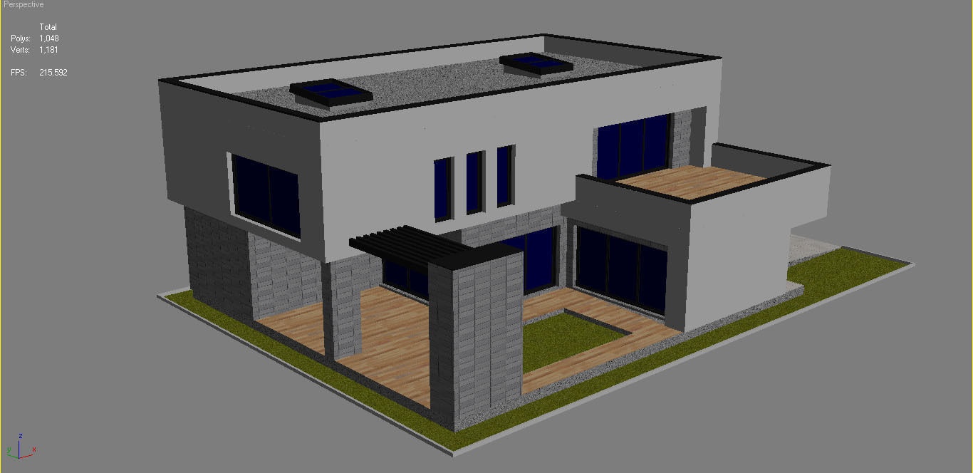 Modern House 3 Free low-poly 3D model_11