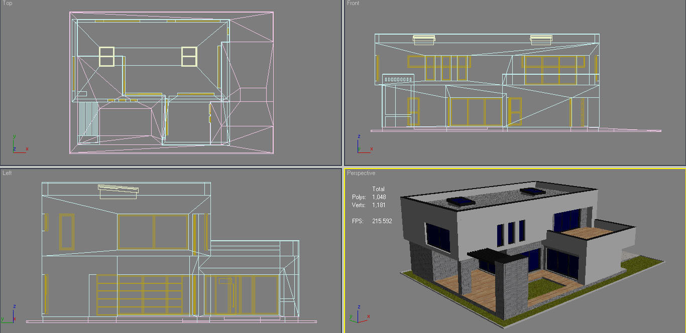 Modern House 3 Free low-poly 3D model_12