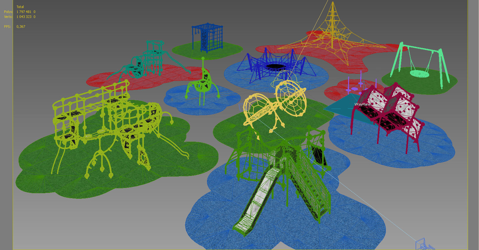 Modern playground 3D model_15