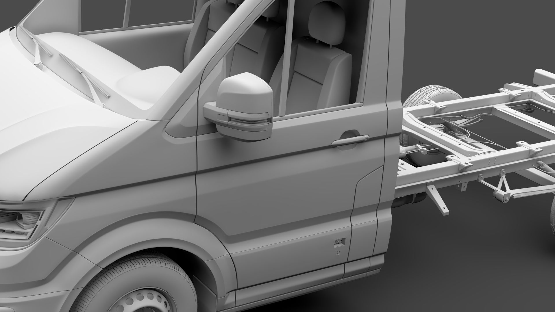 WV Crafter Chassis Single-Cab 2017 3D model_10