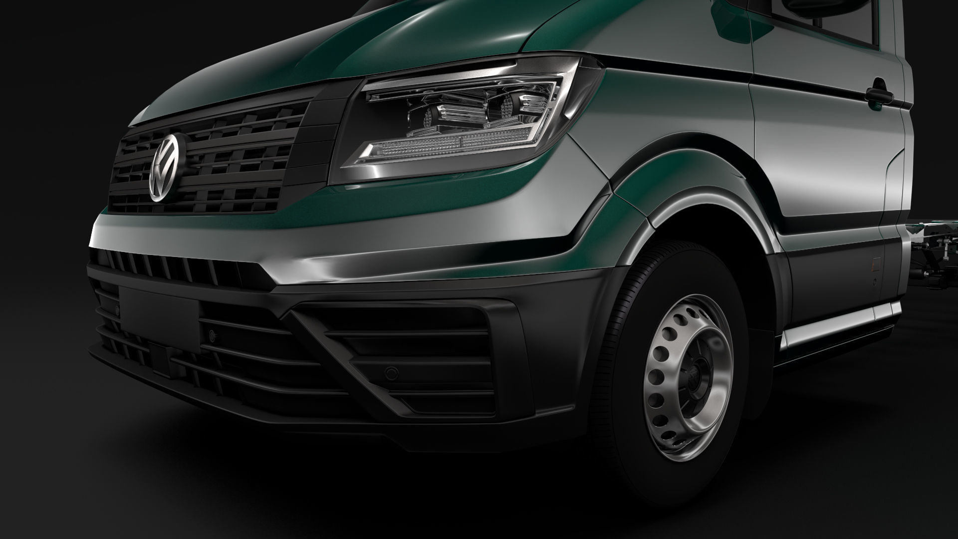 WV Crafter Chassis Single-Cab 2017 3D model_5