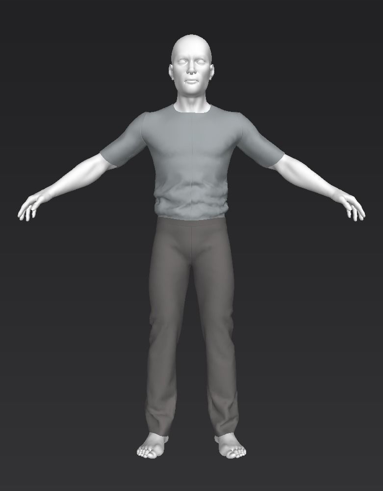Man A Testing model - Marvelous Designer Running Low-poly 3D model_0
