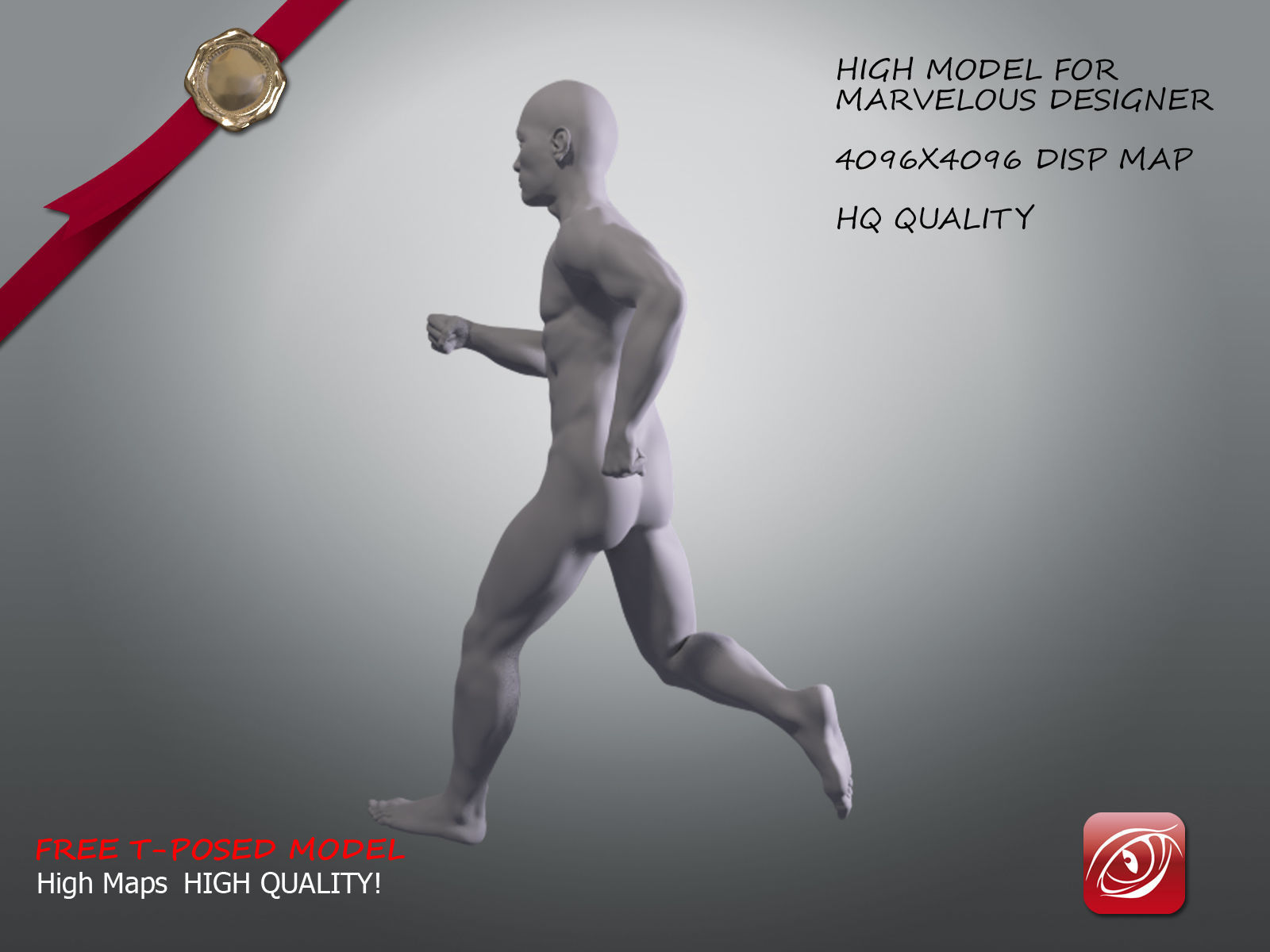 Man A Testing model - Marvelous Designer Running Low-poly 3D model_3