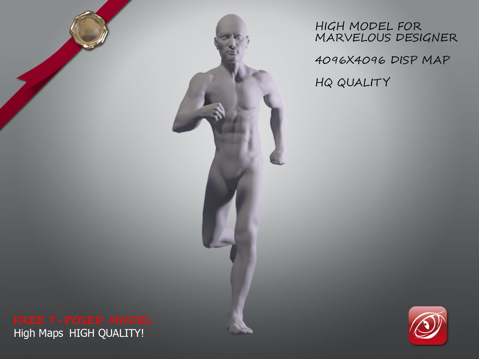 Man A Testing model - Marvelous Designer Running Low-poly 3D model_2