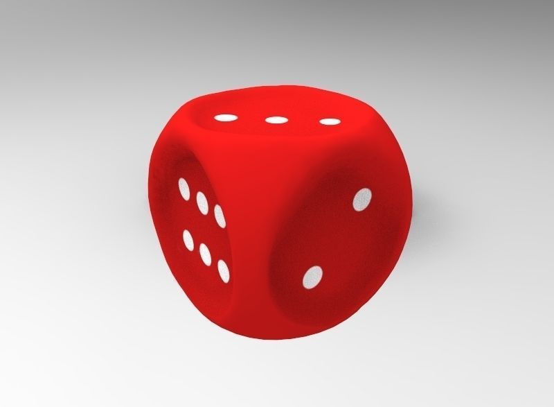 Dice Toy Low-poly 3D model_3