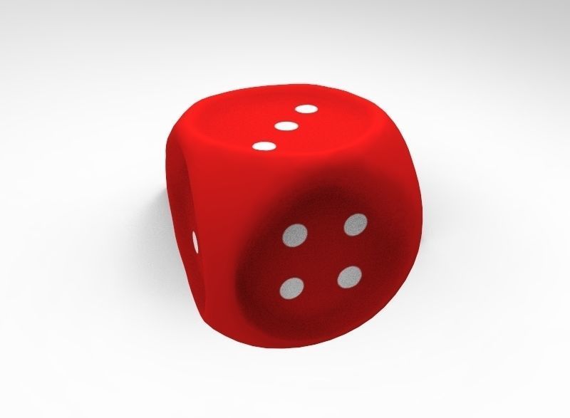 Dice Toy Low-poly 3D model_1