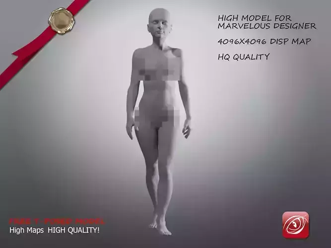 Woman A Testing model - Marvelous Designer Walk Low-poly 3D model