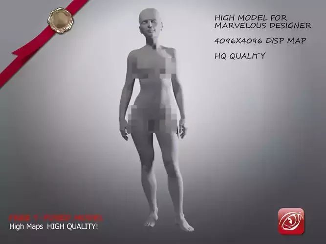 Woman A Testing model - Marvelous Designer Stand1 Low-poly 3D model