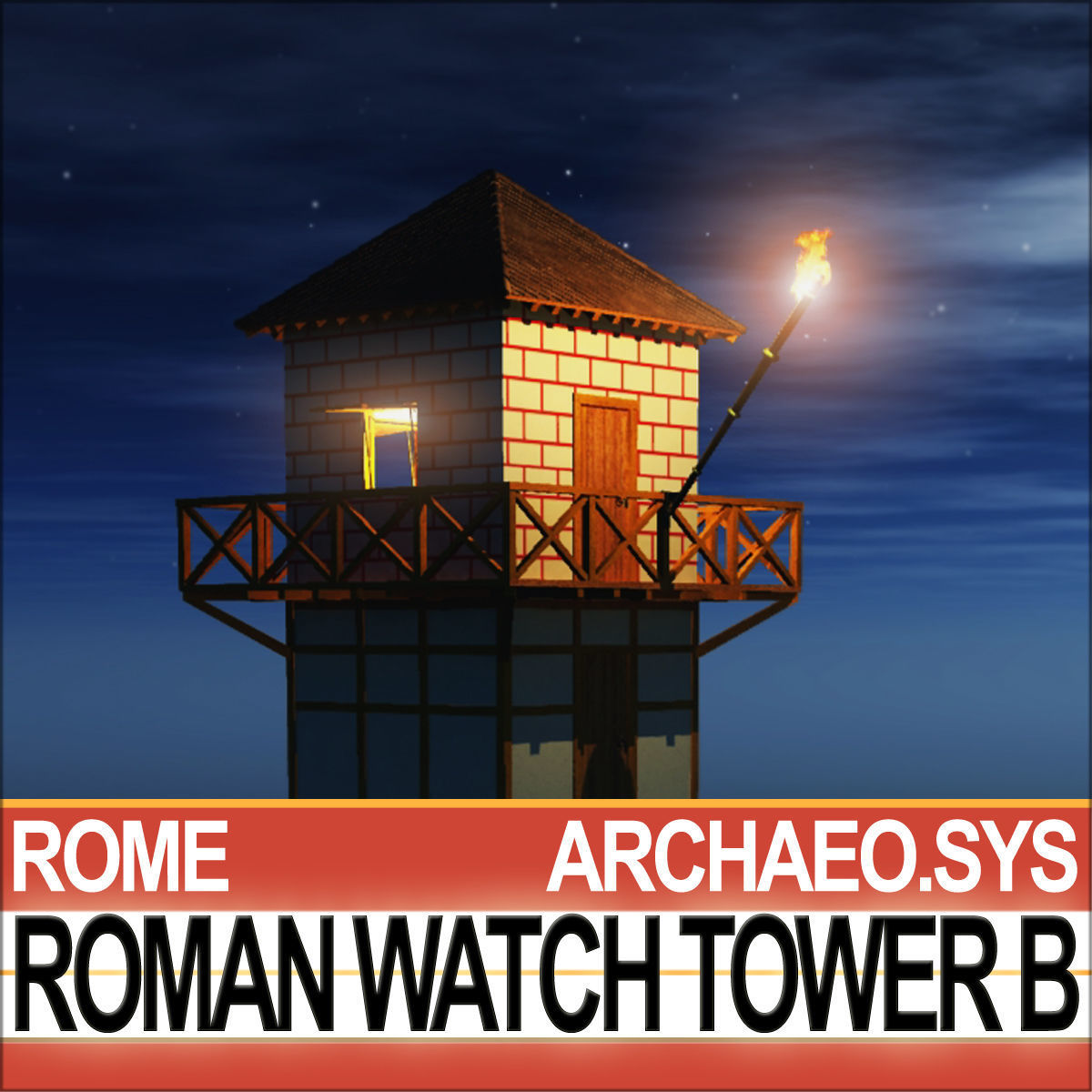 Roman Watch Tower B 3D model_3