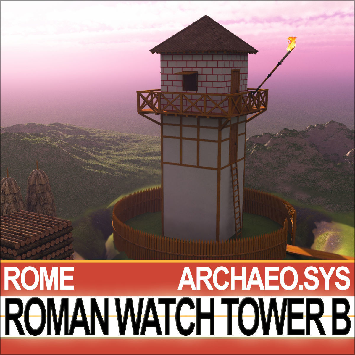 Roman Watch Tower B 3D model_1