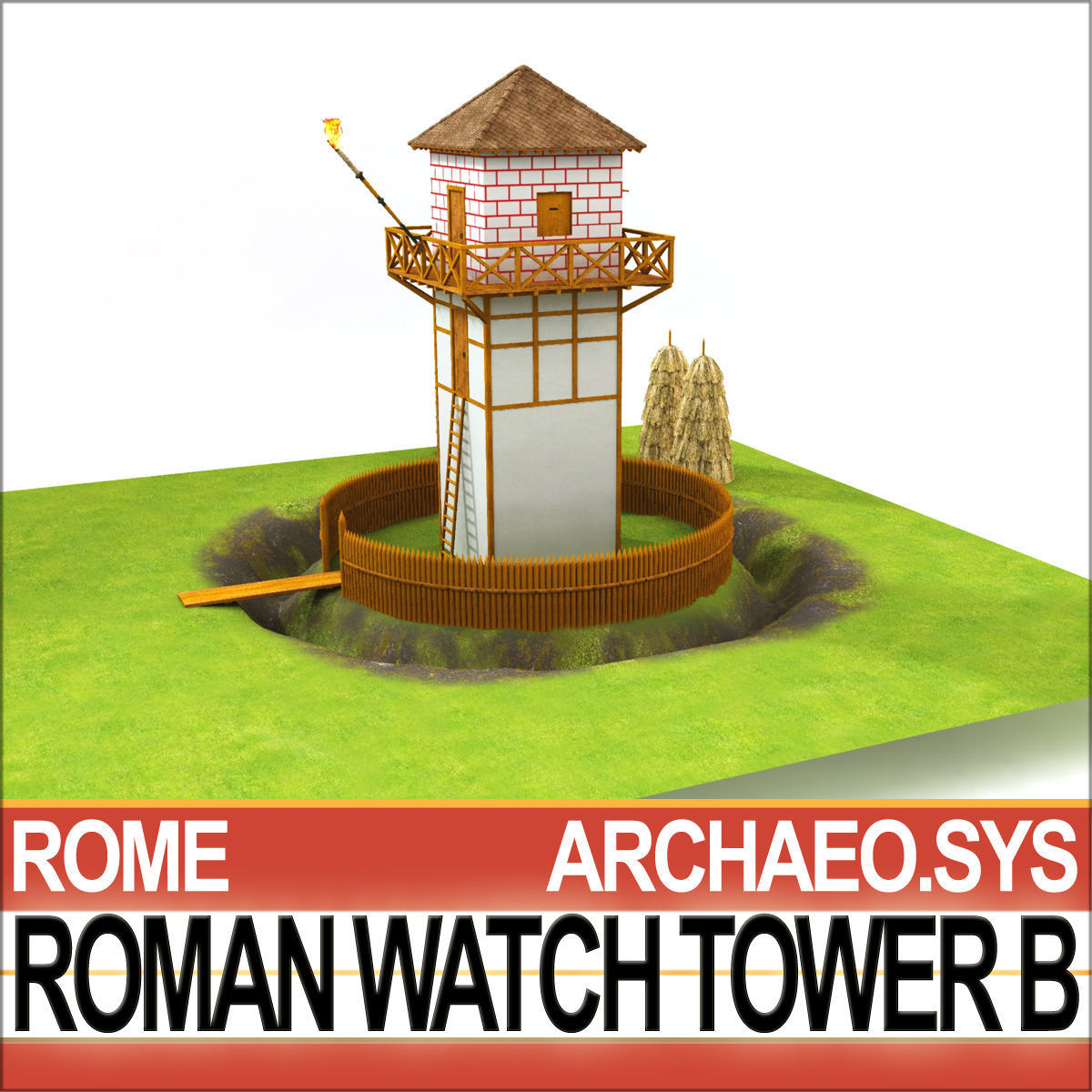Roman Watch Tower B 3D model_2