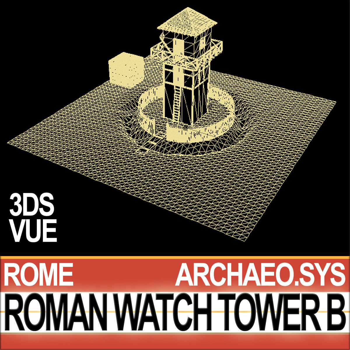 Roman Watch Tower B 3D model_7