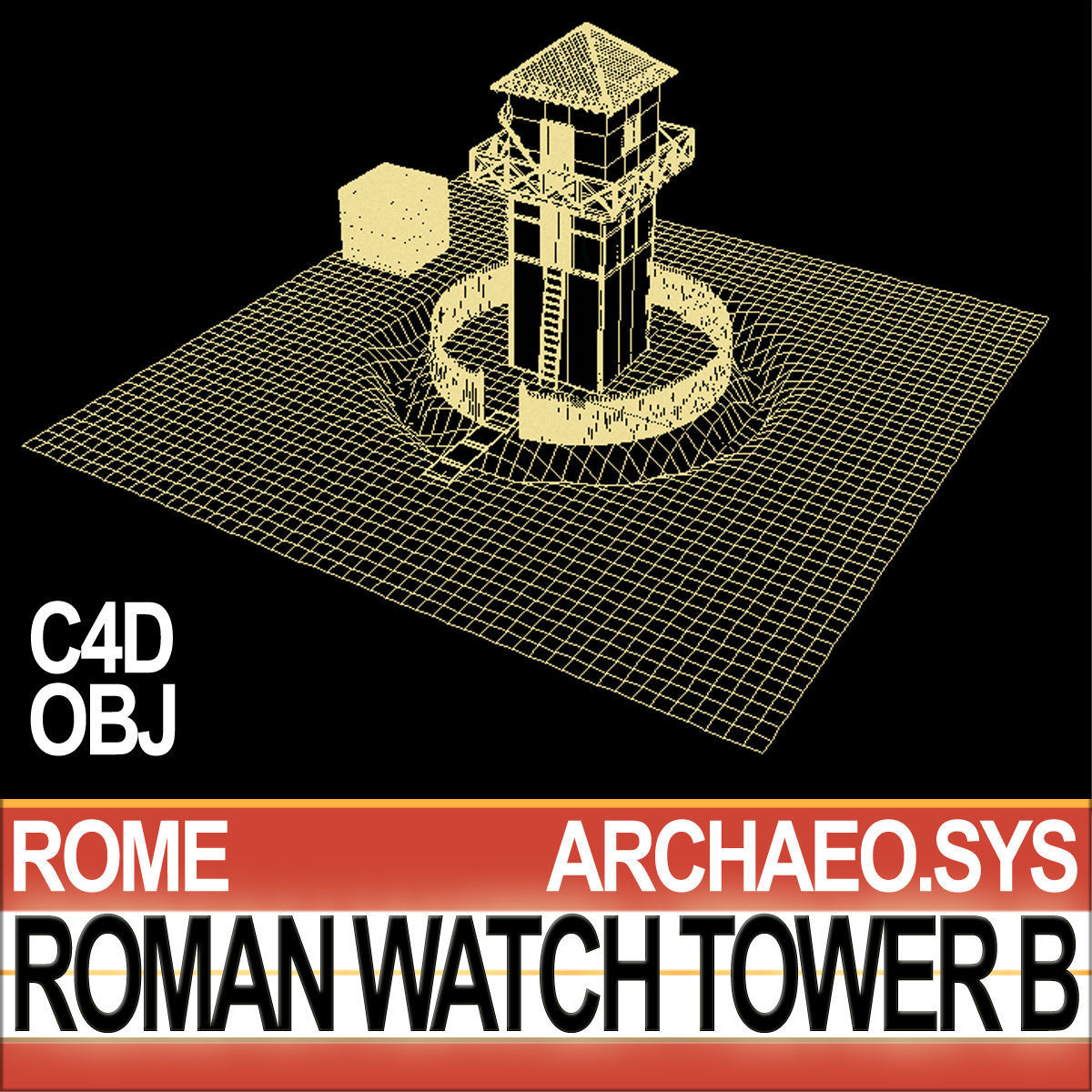 Roman Watch Tower B 3D model_6