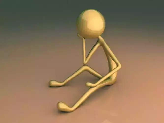 Toon 3D Model golden person 3D print model