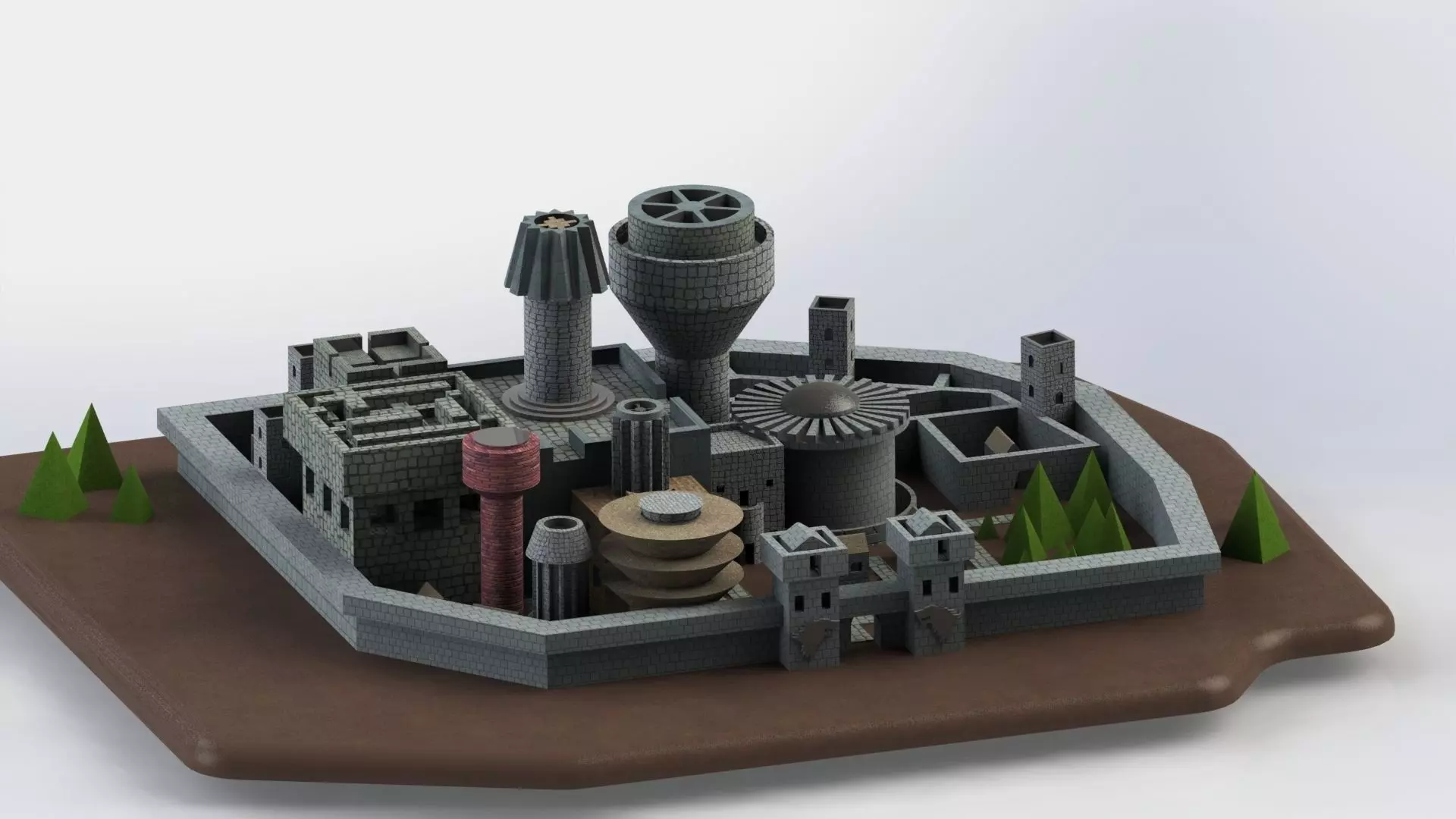 3D PRINT Winterfell House of Stark Game of Thrones Castle Model 3D print model_0