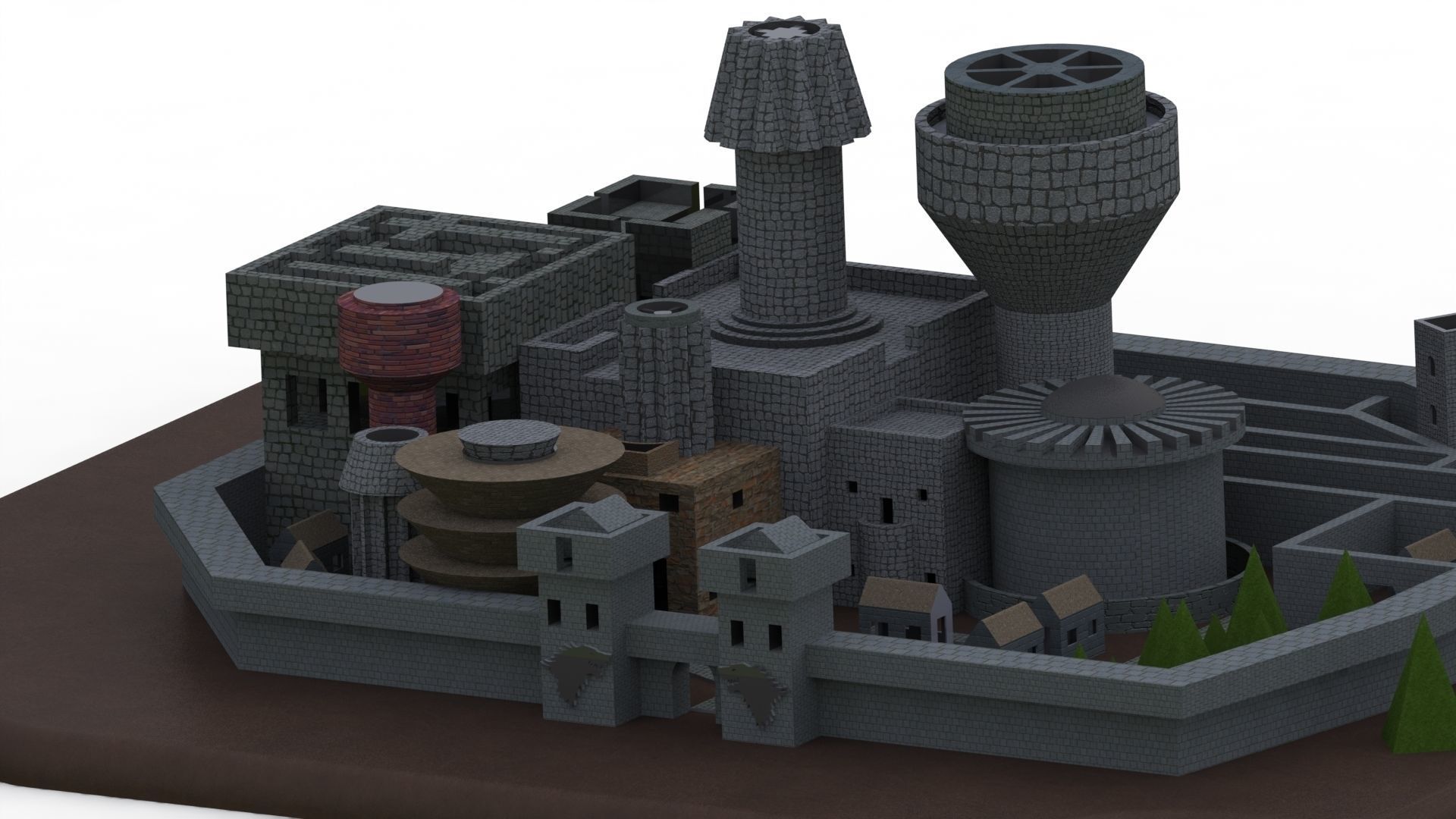 3D PRINT Winterfell House of Stark Game of Thrones Castle Model 3D print model_1