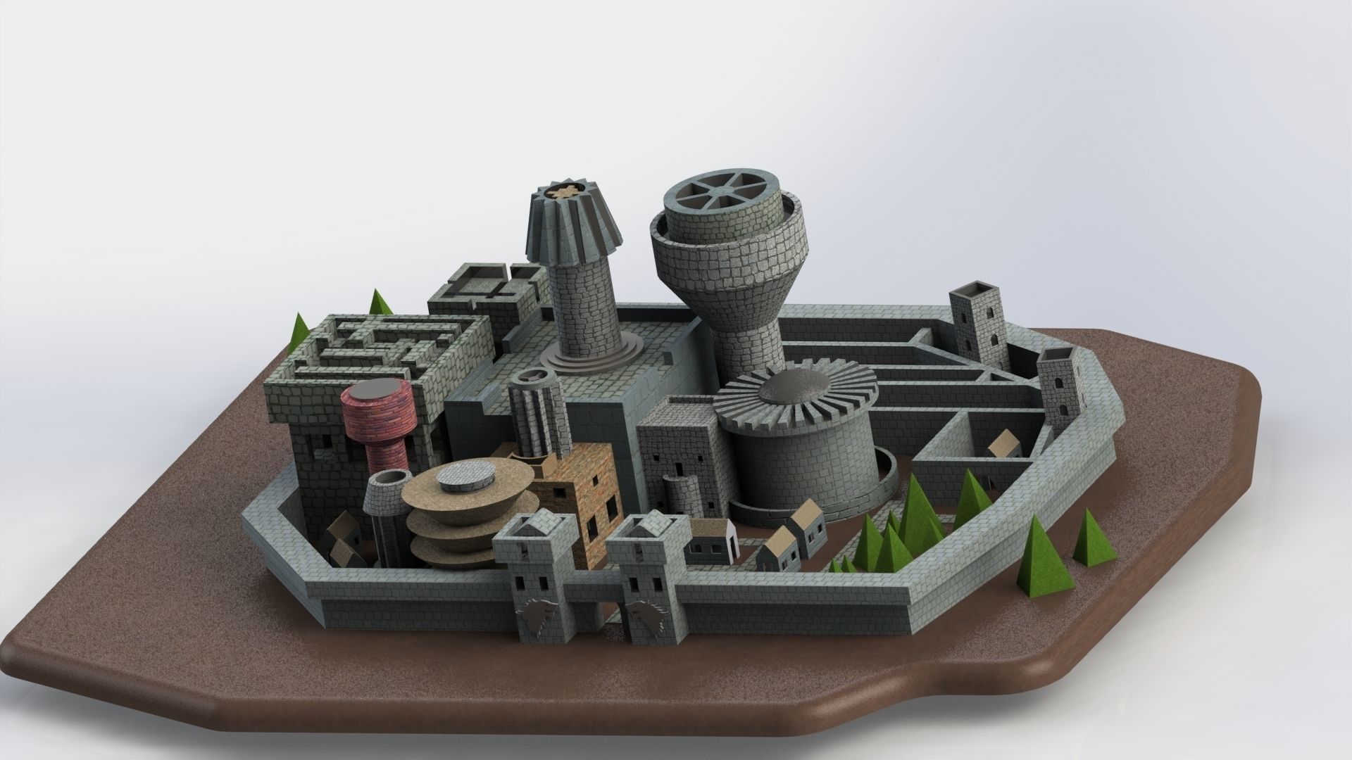 3D PRINT Winterfell House of Stark Game of Thrones Castle Model 3D print model_9