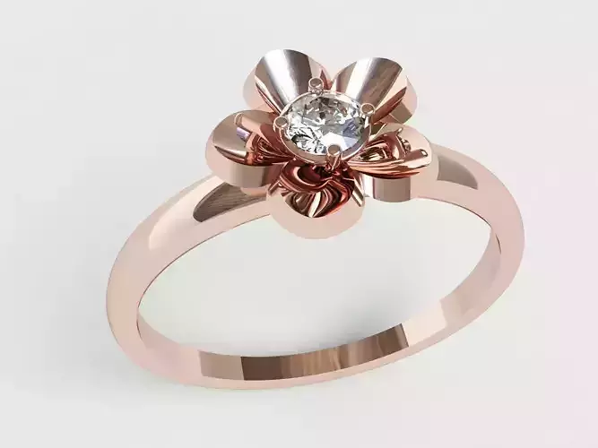 Ringmodel135- Engagement flower ring