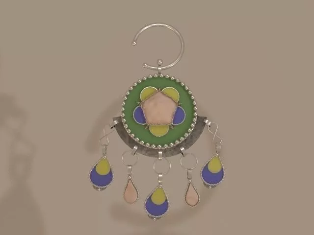 broch colorful pendant hanging on wall 3D print model