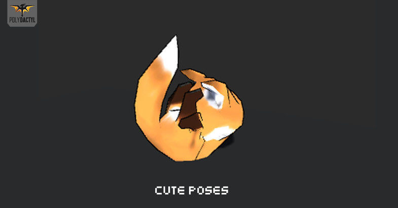 Lowpoly Toon Fox Low-poly 3D model_2