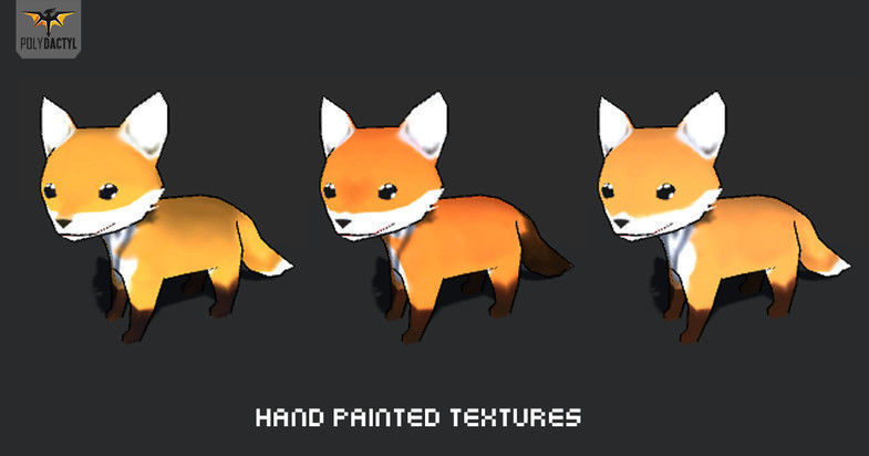 Lowpoly Toon Fox Low-poly 3D model_1