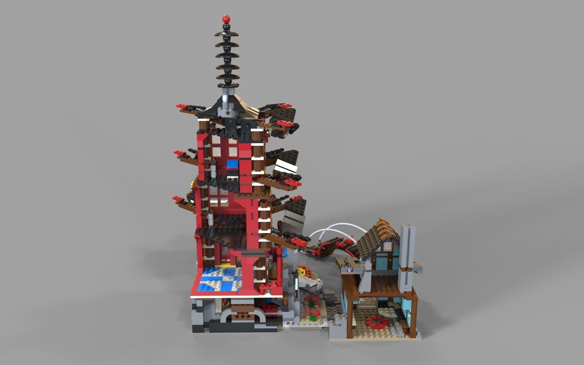 Lego chinese temple 3D model_7