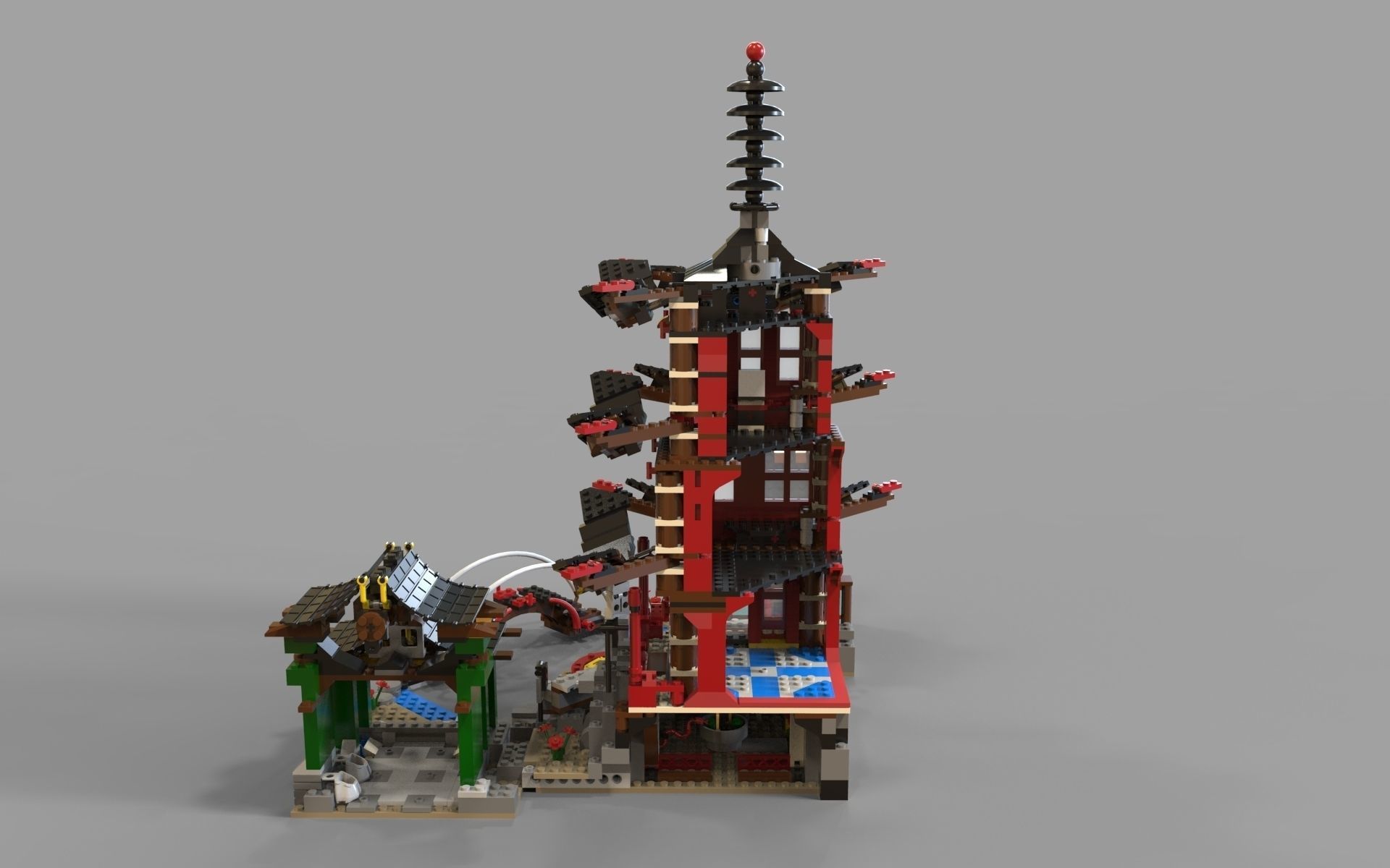 Lego chinese temple 3D model_5