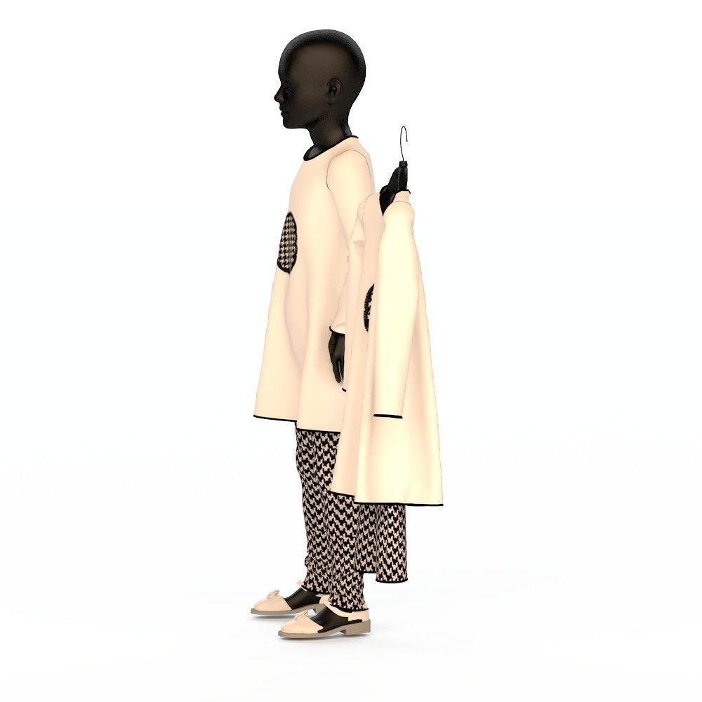 Child Baby girl dress  3D model_2