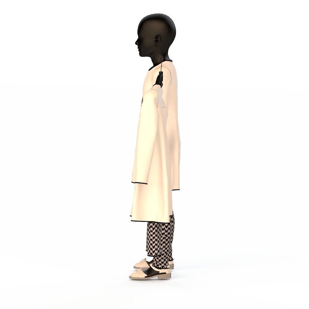 Child Baby girl dress  3D model_6