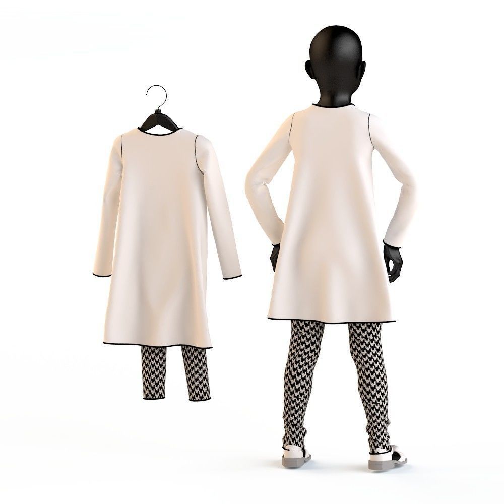 Child Baby girl dress  3D model_13