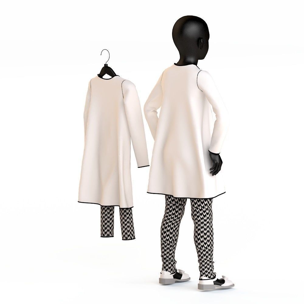 Child Baby girl dress  3D model_14