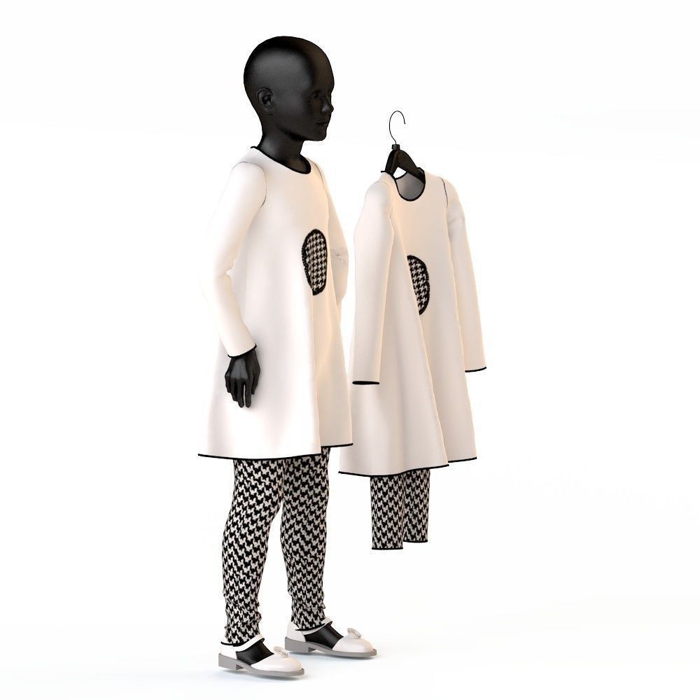 Child Baby girl dress  3D model_20