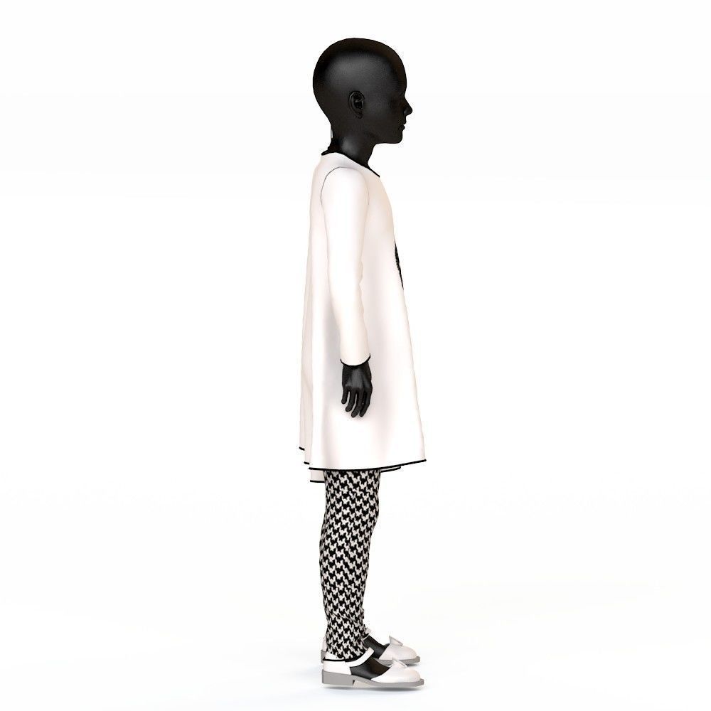 Child Baby girl dress  3D model_16