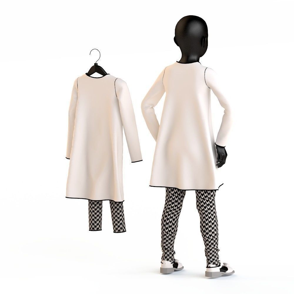 Child Baby girl dress  3D model_17