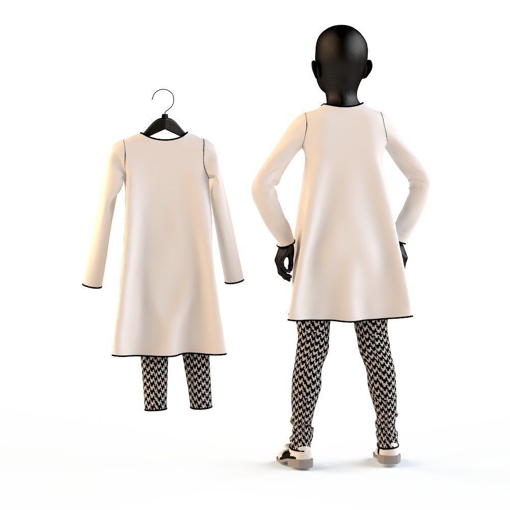 Child Baby girl dress  3D model_12