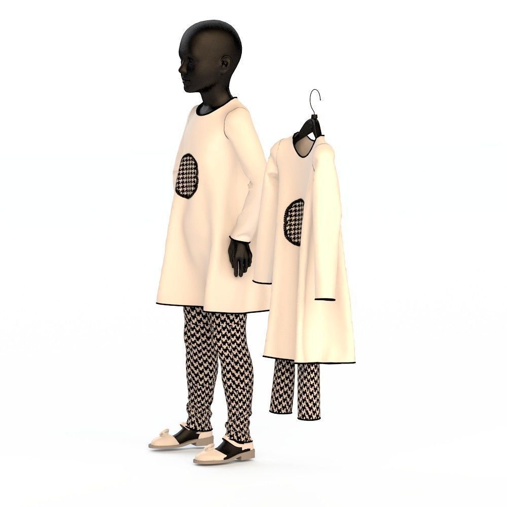 Child Baby girl dress  3D model_1