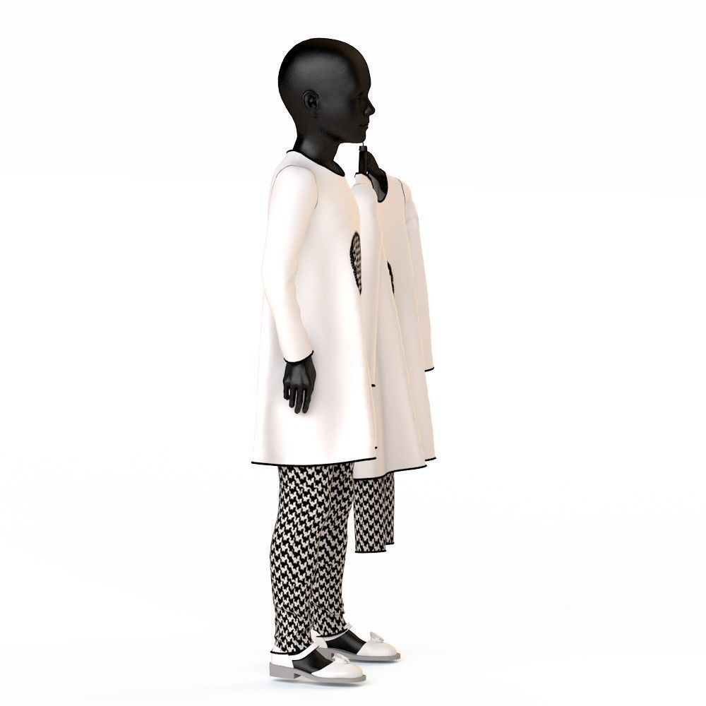Child Baby girl dress  3D model_19