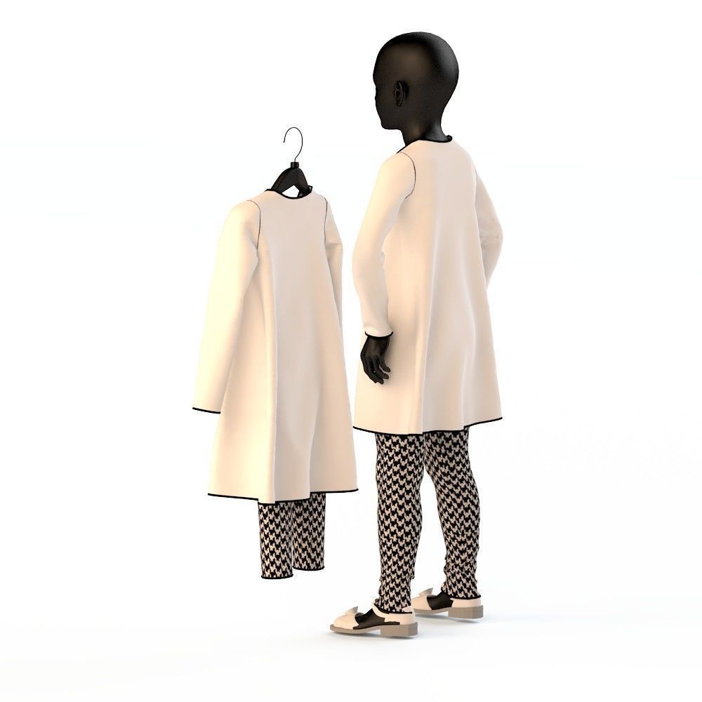 Child Baby girl dress  3D model_8