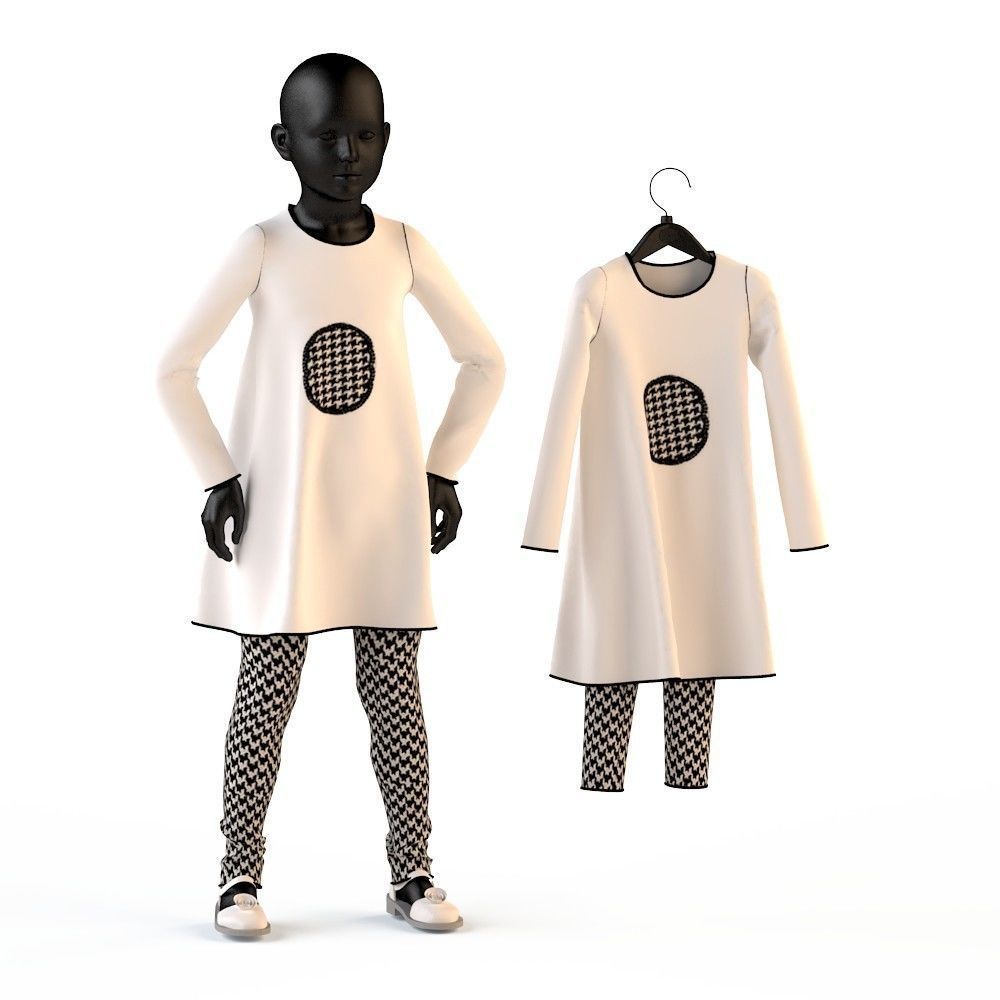 Child Baby girl dress  3D model_21