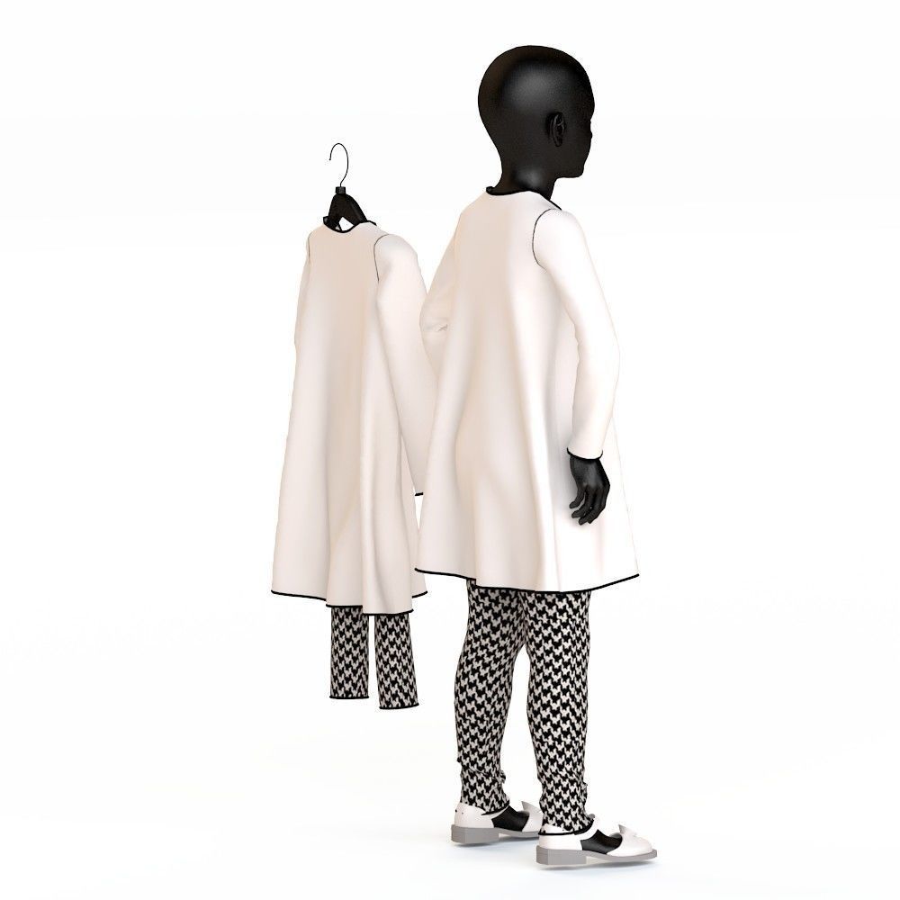 Child Baby girl dress  3D model_18