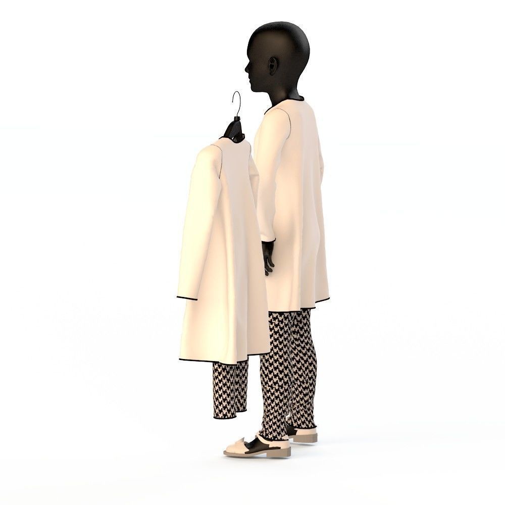 Child Baby girl dress  3D model_7