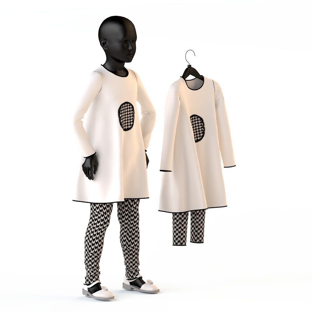 Child Baby girl dress  3D model_22