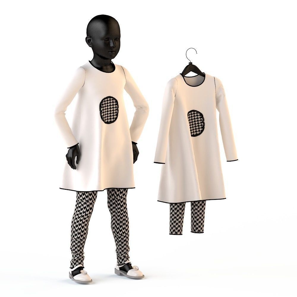 Child Baby girl dress  3D model_23