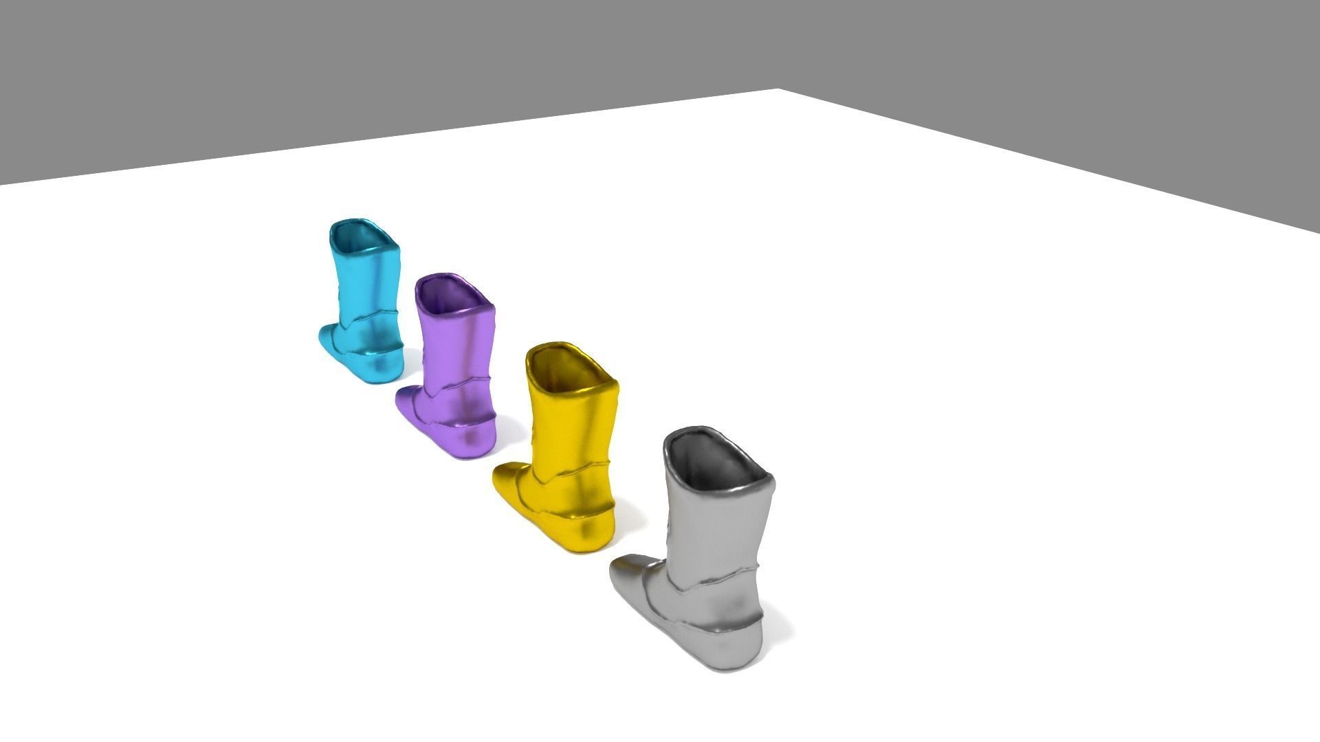 Colored Boot Vase Package for 3D Print and Architecture  3D print model_2