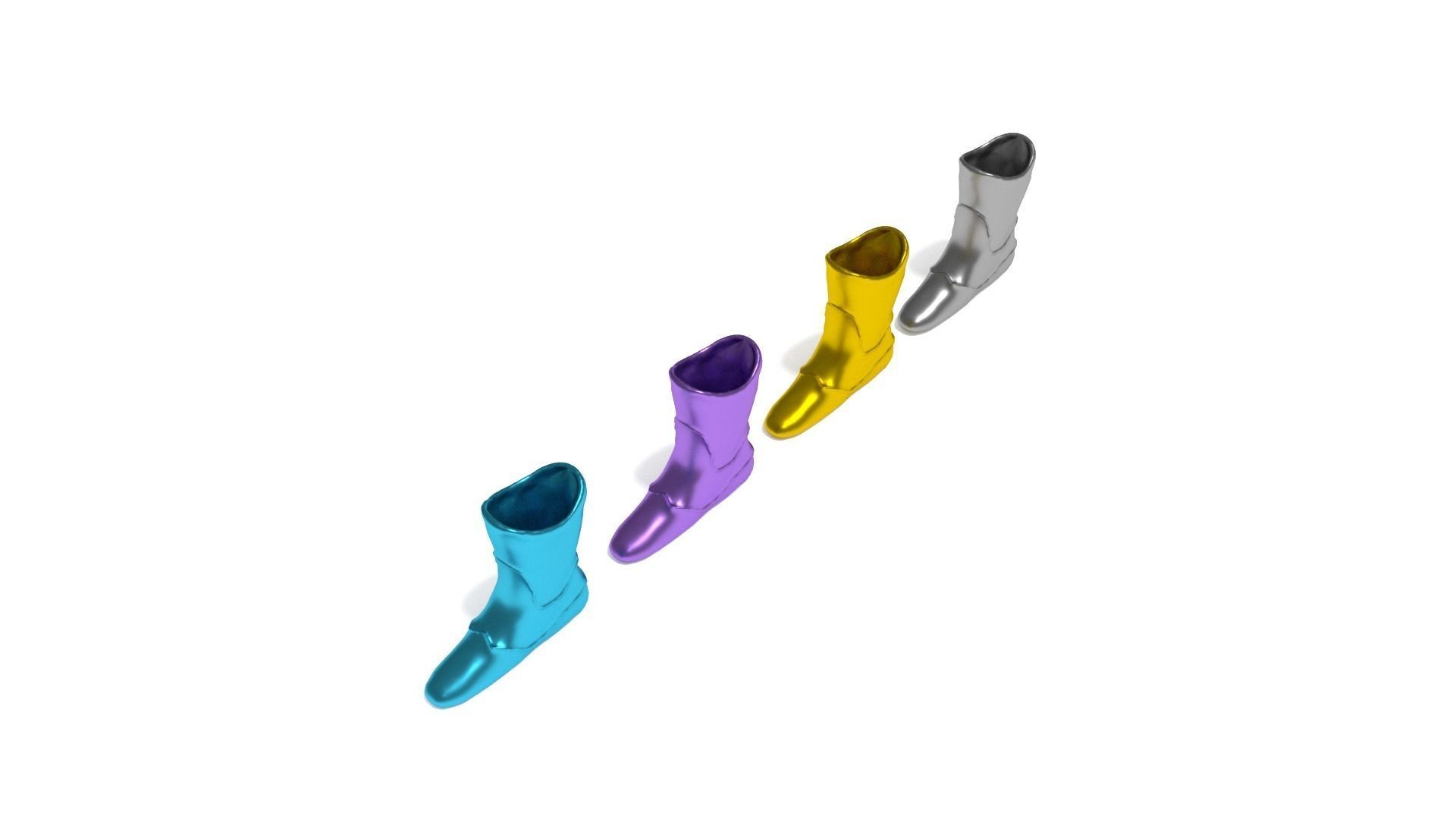 Colored Boot Vase Package for 3D Print and Architecture  3D print model_1