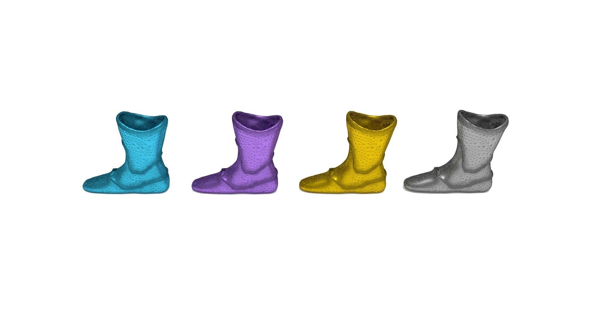 Colored Boot Vase Package for 3D Print and Architecture  3D print model_4