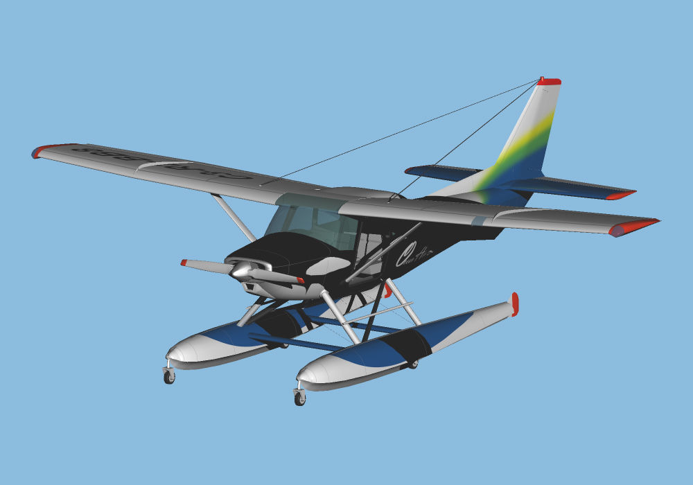 Sea Plane Ocean Air Line update model 3D model_1