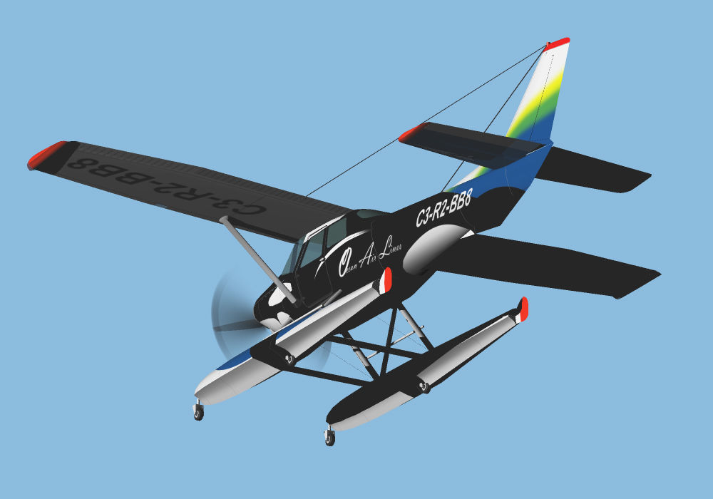 Sea Plane Ocean Air Line update model 3D model_3